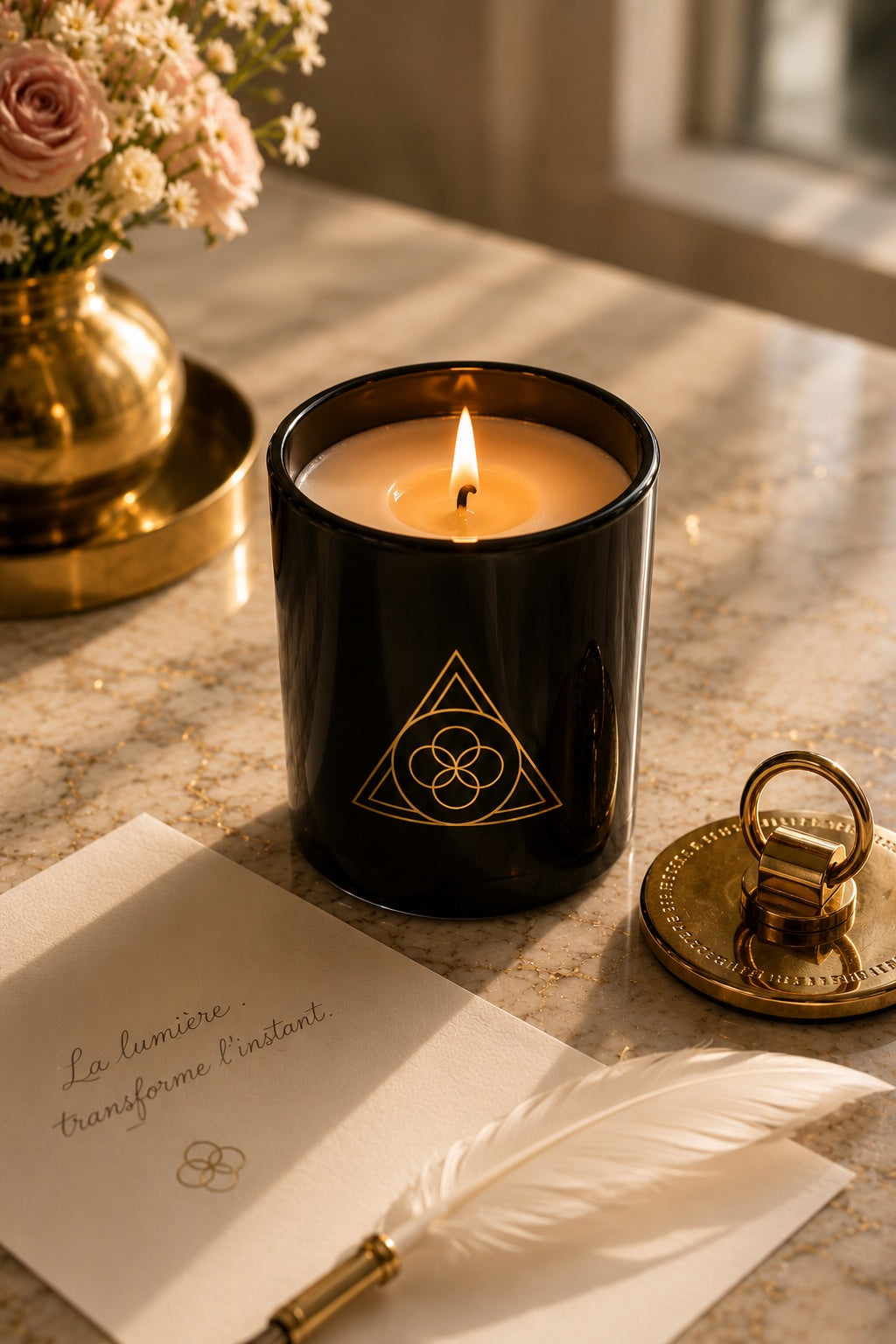 Bougie parfumée Cèdre ESSENCE1989 dans un intérieur chaleureux et raffiné