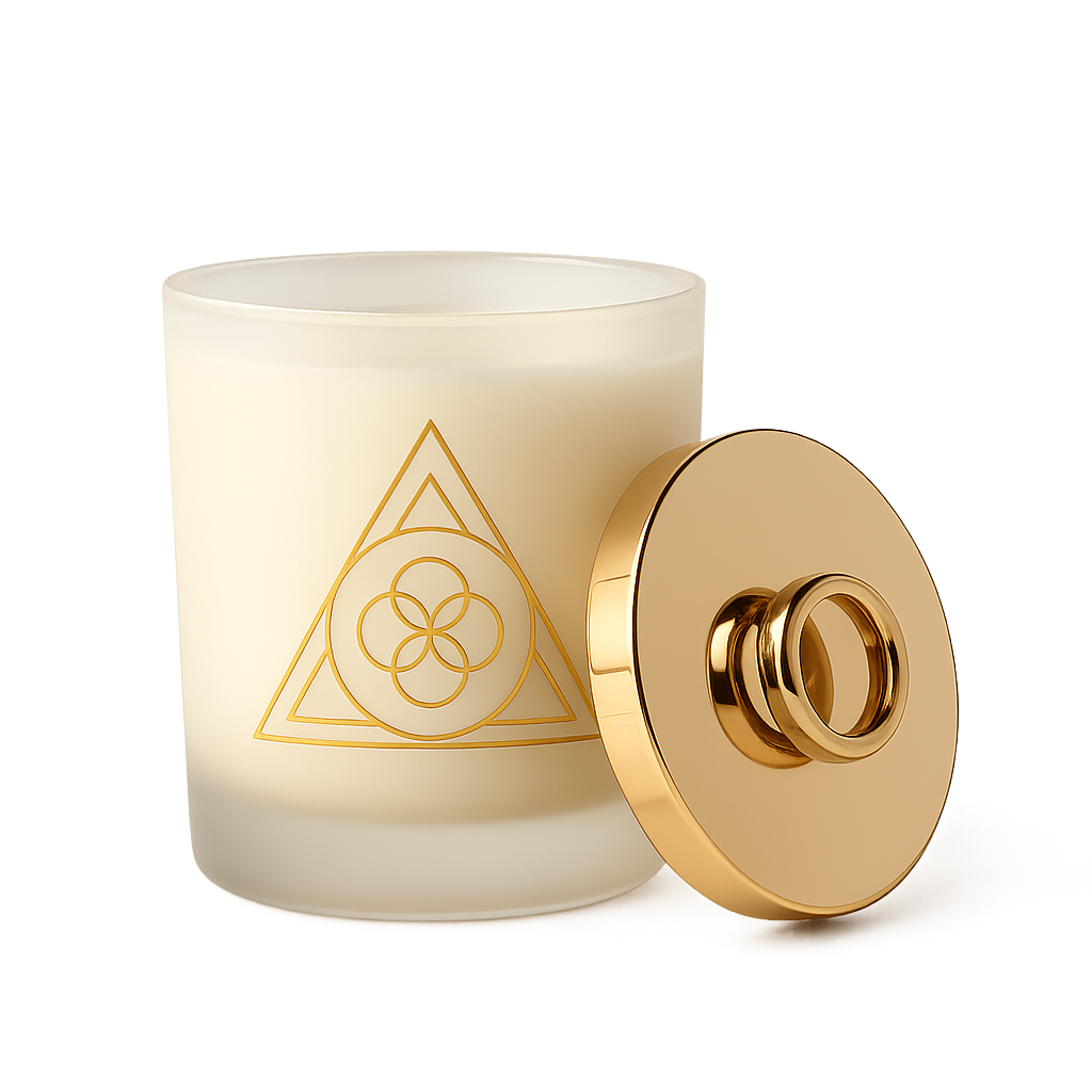 Bougie parfumée White Tea blanche 260 g ESSENCE1989 en verre blanc mat
